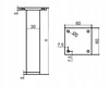 1 x Aluminiowa nóżka stopka meblowa FEST 30x30 mm - Biała