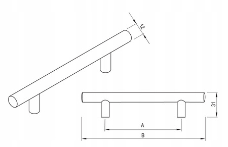 Uchwyt meblowy Rejs Reling aluminium