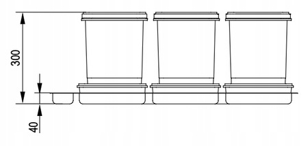 Pojemnik na odpady Rejs Praktiko 90 2x15l+2x7l