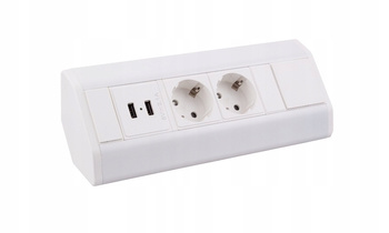 Gniazdo meblowe Corner Box 2 USB (2 gniazda z uziemieniem + 2 USB)