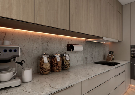 Aluminiowy profil kanał LED kątowy (złoty) + Klosz - Konfigurator na wymiar