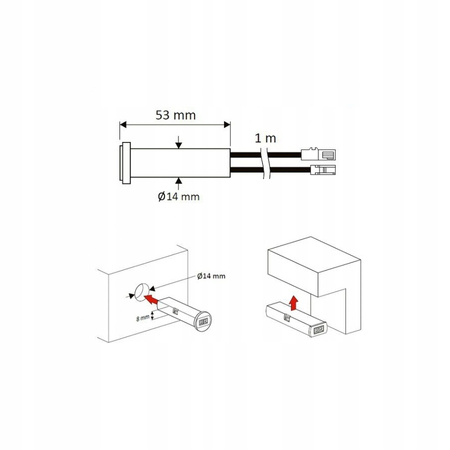 Wyłącznik zbliżeniowy meblowy IR S01 czarny - Design Light WYL-IR-S01-24W