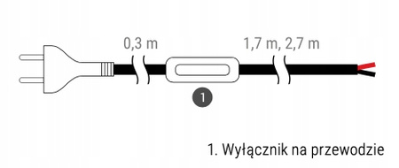 Przewód 2 x 0,75 m2 z Wtyczką Euro i Wyłącznikiem