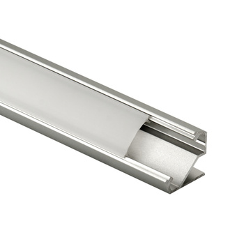 Aluminiowy profil kanał LED kątowy (aluminium) + Klosz - Konfigurator na wymiar