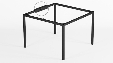 Stelaż Loftowy Basic 20x20 mm – Aluminiowa Podstawa Stołu – Czarny mat – Konfigurator na wymiar