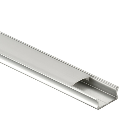 Aluminiowy profil kanał LED nakładany (aluminium) + Klosz - Konfigurator na wymiar