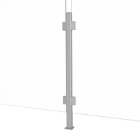 Aluminiowy Słupek na Biurko Ladę do Mocowania plexi/szkła - Środkowy Aluminium - Konfigurator na wymiar