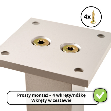 Aluminiowy Słupek na Biurko Ladę do Mocowania plexi/szkła - Lewy Aluminium - Konfigurator na wymiar