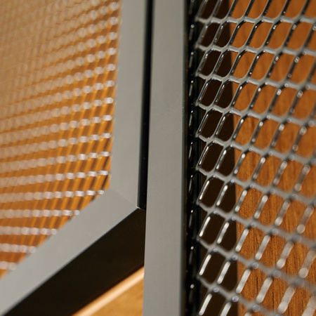 Ramka Aluminiowa F5 z Dekoracyjną Siatką Cięto-ciągnioną 16/8 mm + Zawiasy ukryte - Konfigurator na wymiar