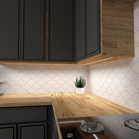 Aluminiowy profil kanał LED wpuszczany (biały) + Klosz - Konfigurator na wymiar