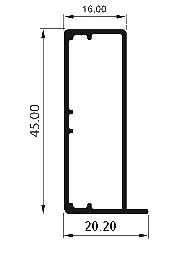 Ramka aluminiowa F11 Biała - Konfigurator profili do frontów i luster na wymiar