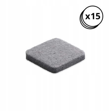 Kwadratowy filc meblowy samoprzylepny 25x25 mm szary (15 sztuk)