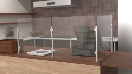 Aluminiowy Słupek na Biurko Ladę do Mocowania plexi/szkła - Prawy Aluminium - Konfigurator na wymiar