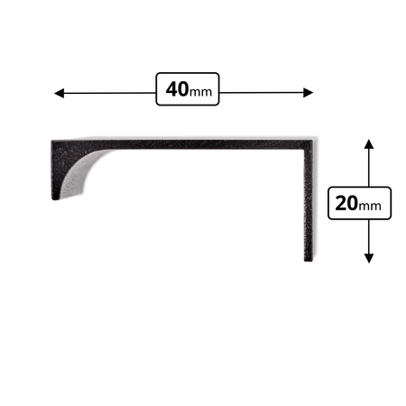 Uchwyt Krawędziowy FE-6 Prosty Surowe Aluminium - Konfigurator uchwytów na dowolny wymiar