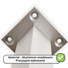 Aluminiowy słupek do mocowania plexi/szkła prawy czarny - Konfigurator na wymiar