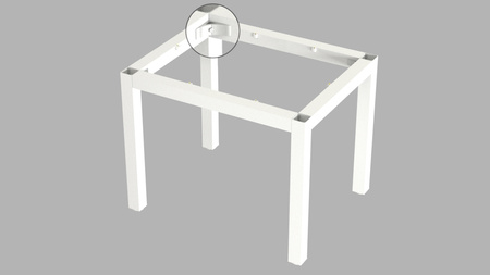 Stelaż Loftowy Premium 60×60 mm – Aluminiowa Podstawa Stołu – Biały – Konfigurator na wymiar