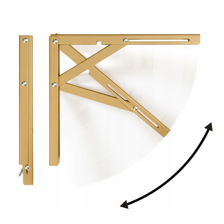 Składany wspornik meblowy 300 mm - złoty