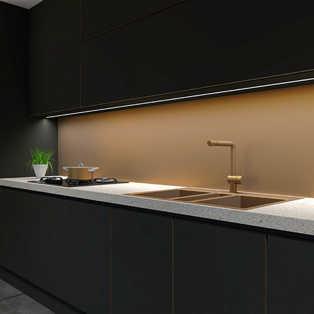 Aluminiowy profil kanał LED wpuszczany (czarny) + Klosz - Konfigurator na wymiar