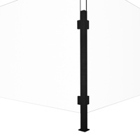 Aluminiowy Słupek na Biurko Ladę do Mocowania plexi/szkła - Narożny Czarny - Konfigurator na wymiar