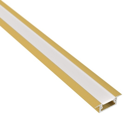 Aluminiowy profil kanał LED wpuszczany (złoty) + Klosz - Konfigurator na wymiar