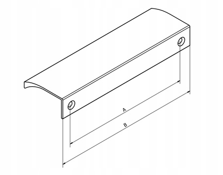 Krawędziowy uchwyt meblowy FEST FE-9 - aluminium