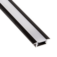 Aluminiowy profil kanał LED wpuszczany (czarny) + Klosz - Konfigurator na wymiar