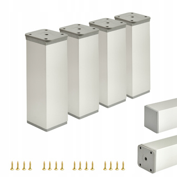 4 x Aluminiowa nóżka stopka meblowa regulowana FEST 40x40 mm - Alu