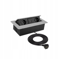 Gniazdo meblowe otwierane Kombi Box USB (2 gniazda z uzieminiem + 2 USB)
