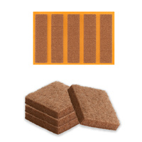 Kwadratowy filc meblowy samoprzylepny 22x22 mm brązowy (20 sztuk)