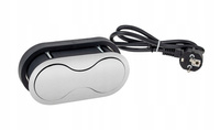 Gniazdo meblowe Eightbox USB z pokrywą (1 gniazdo z uziemieniem + 1 USB)