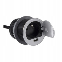 Gniazdo meblowe z pokrywką Single Box (1 gniazdo z uziemieniem)