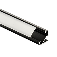 Aluminiowy profil kanał LED kątowy (czarny) + Klosz - Konfigurator na wymiar