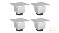 4 x Aluminiowa nóżka ryflowana stopka meblowa regulowana z płytką FEST 60x60 mm - Alu