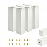 6 x Aluminiowa nóżka stopka meblowa regulowana FEST 40x40 mm - Biała