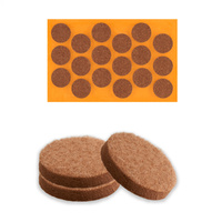 Okrągły filc meblowy samoprzylepny FI 22 mm brązowy (18 sztuk)