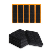 Kwadratowy filc meblowy samoprzylepny 22x22 mm czarny (20 sztuk)