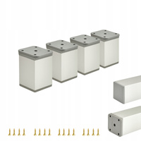 4 x Aluminiowa nóżka stopka meblowa regulowana FEST 40x40 mm - Alu