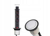 Gniazdo meblowe wysuwane Lift Box USB (3 gniazda z uziemieniem + 2 USB)