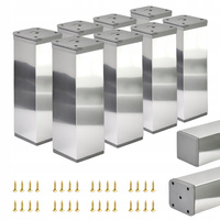 8 x Aluminiowa nóżka stopka meblowa regulowana FEST 40x40 mm - Elektropoler