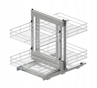 System do szafek narożnych - Linia Maxima Classic 1200 prawy chrom - stelaż + kosze + system jezdny